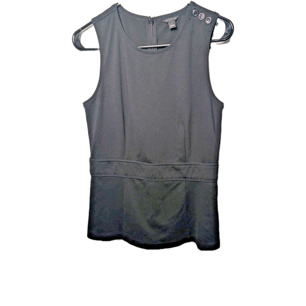 Ann Taylor Tank Top Black Stretchy Work Shirt Sleeveless Shell Womens Size Small